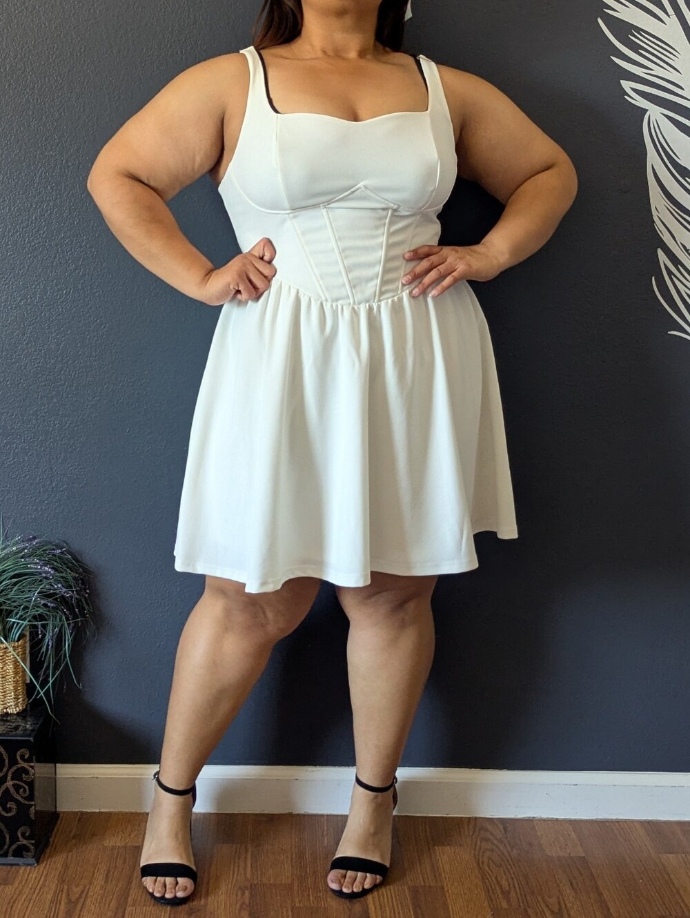 Shein Corset Cream Dress